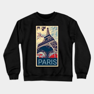 Paris in Shepard Fairey style Crewneck Sweatshirt